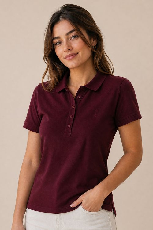 Polo Feminina Premium Polo Wear Vinho
